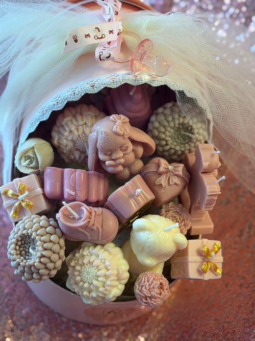 Bundle of Joy - Baby Girl Candle Crib